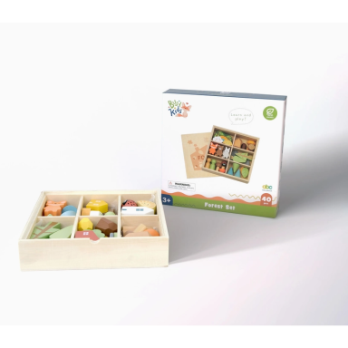 ,,BusyKids" montessori medinių figūrėlių rinkinys ,,Miškas"