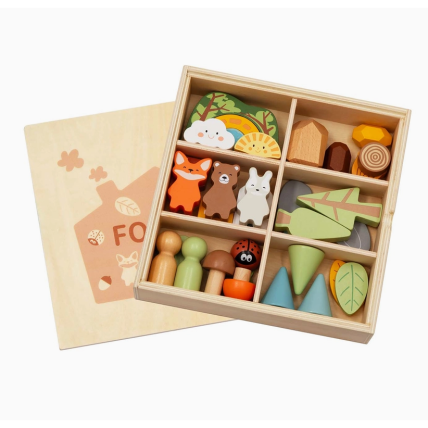 ,,BusyKids" montessori medinių figūrėlių rinkinys ,,Miškas"