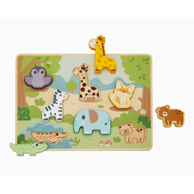 ,,BusyKIds" medinė dėlionė ,,Safari gyvūnai"