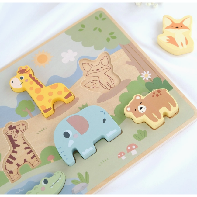 ,,BusyKIds" medinė dėlionė ,,Safari gyvūnai" 5