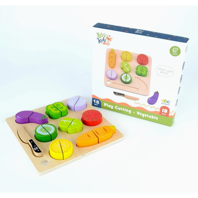 ,,BusyKids" montessori medinis žaidimas ,,Daržovės"