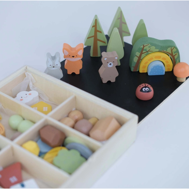 ,,BusyKids" montessori medinių figūrėlių rinkinys ,,Miškas" 4