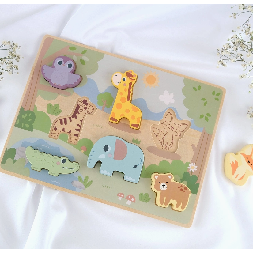 ,,BusyKIds" medinė dėlionė ,,Safari gyvūnai" 1