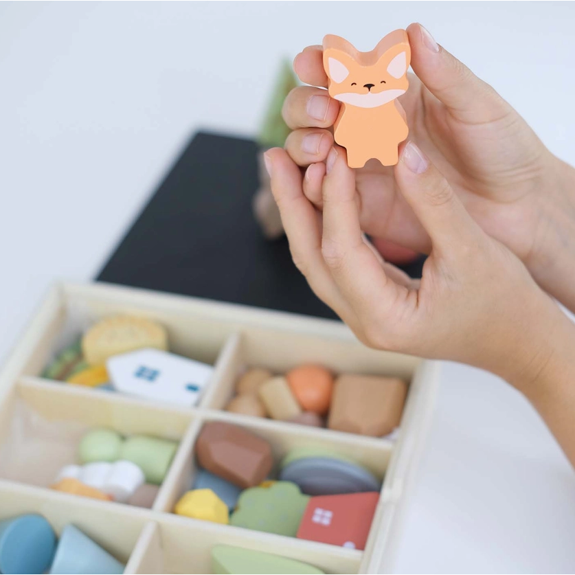 ,,BusyKids" montessori medinių figūrėlių rinkinys ,,Miškas" 2